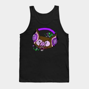 Bat with headphones Tank Top